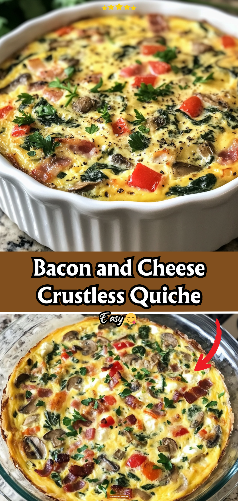 Bacon and Cheese Crustless Quiche