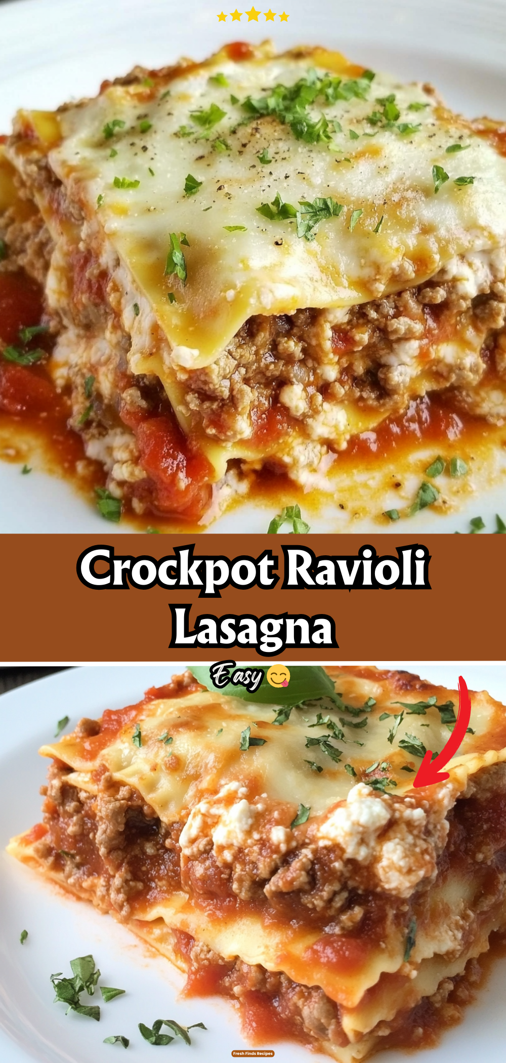 Crockpot Ravioli Lasagna