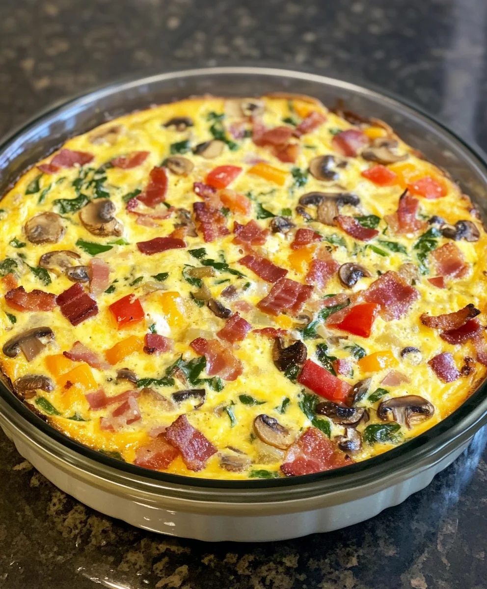 Bacon and Cheese Crustless Quiche