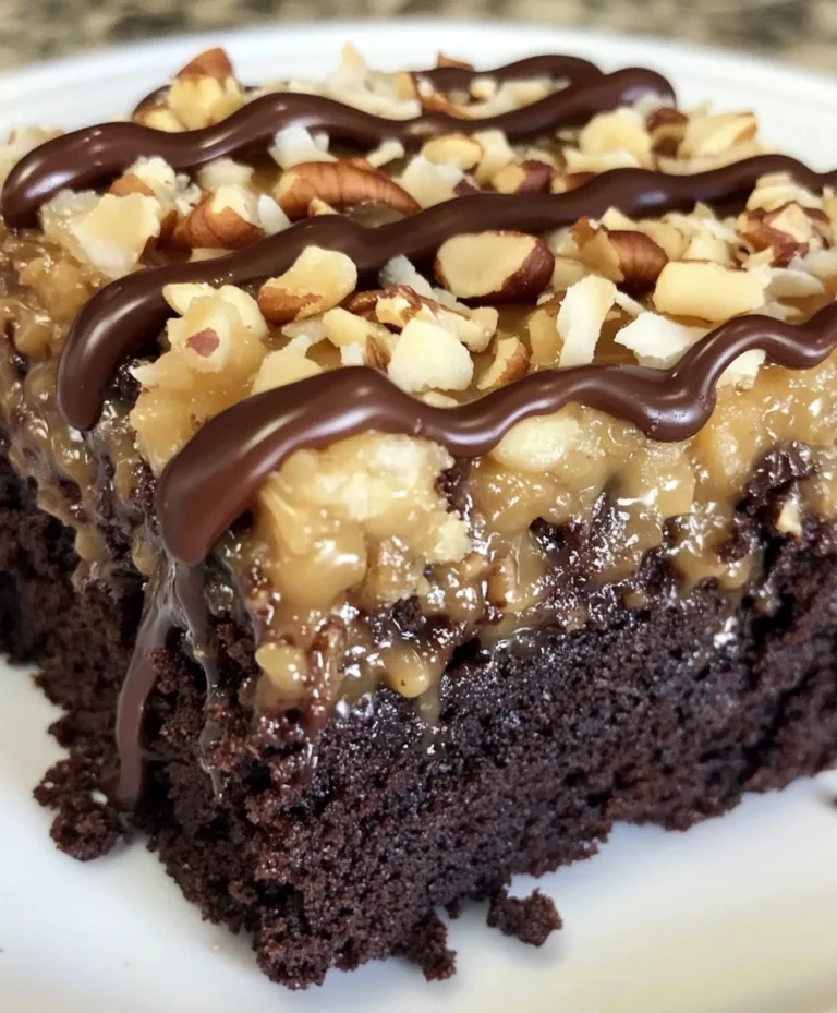 German Chocolate Poke Cake
