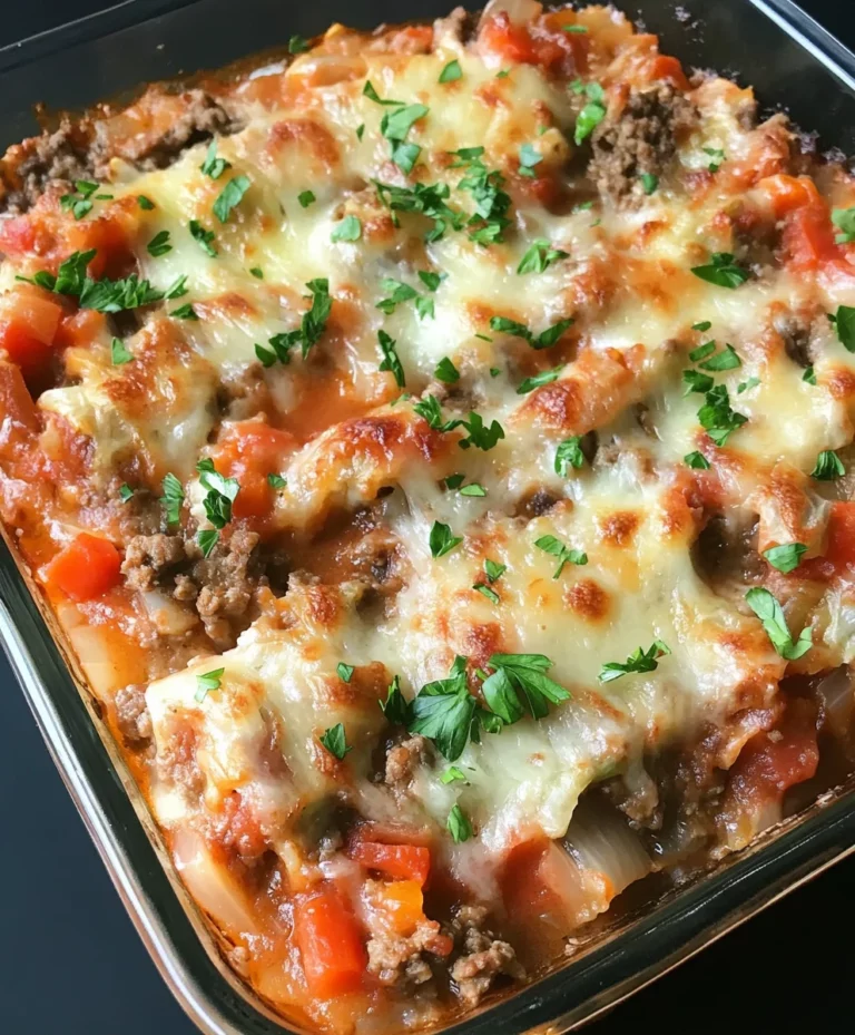 Savory Cabbage Beef Bake