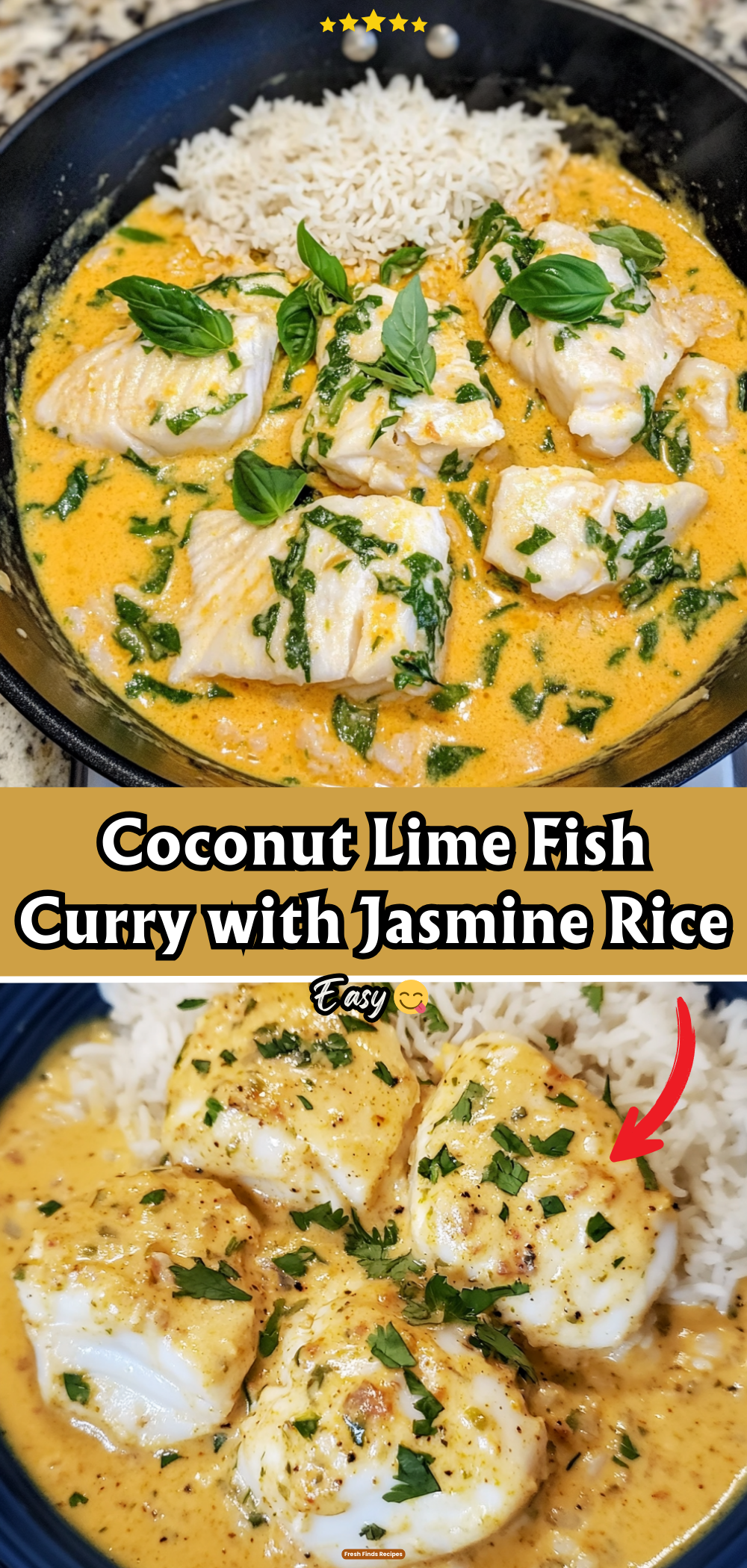 Coconut Lime Fish Curry with Jasmine Rice