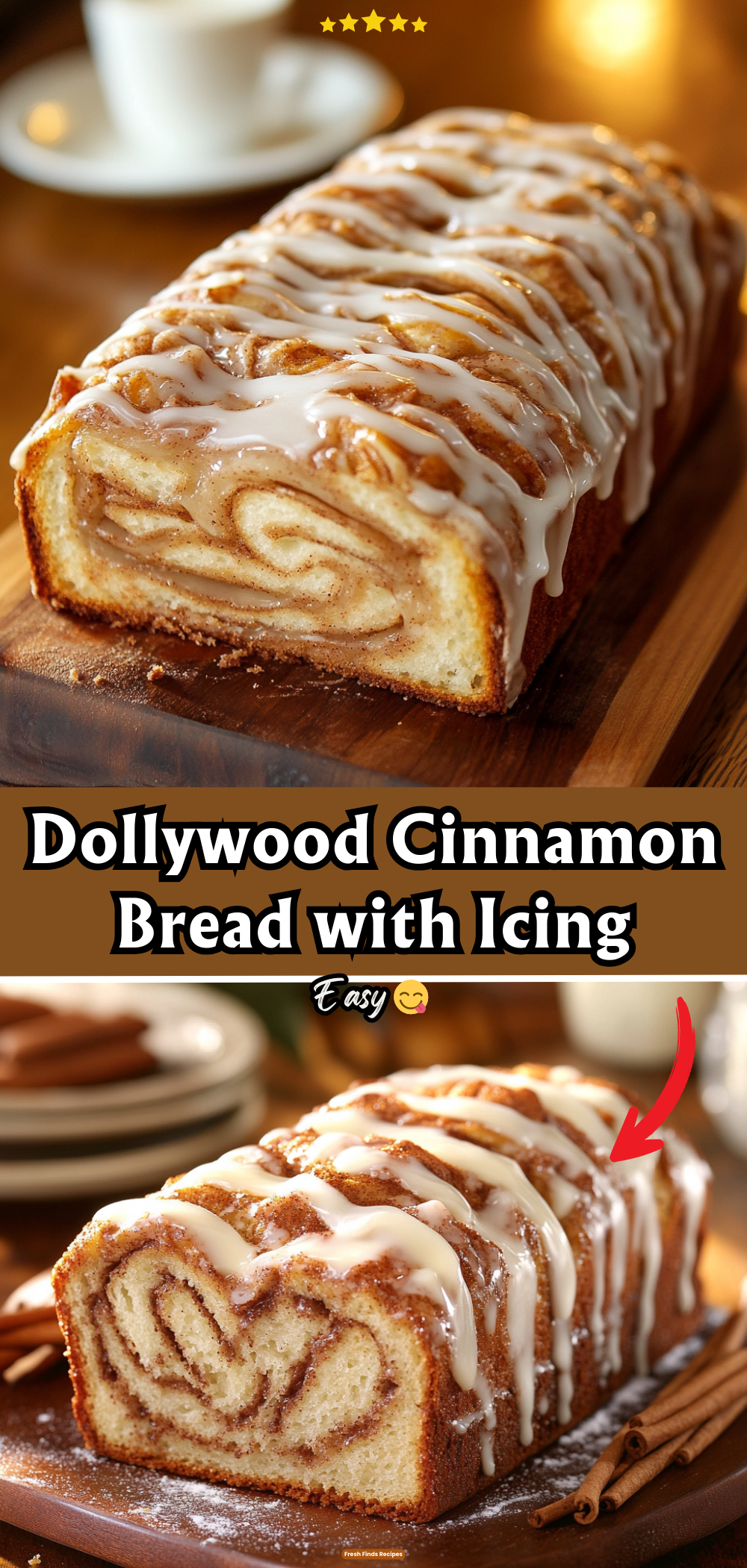 Dollywood Cinnamon Bread with Icing