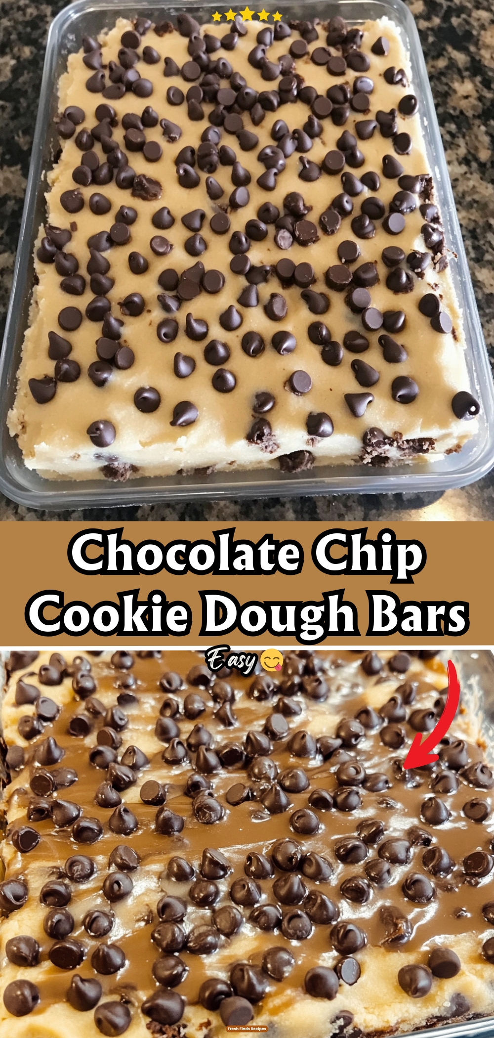 Chocolate Chip Cookie Dough Bars