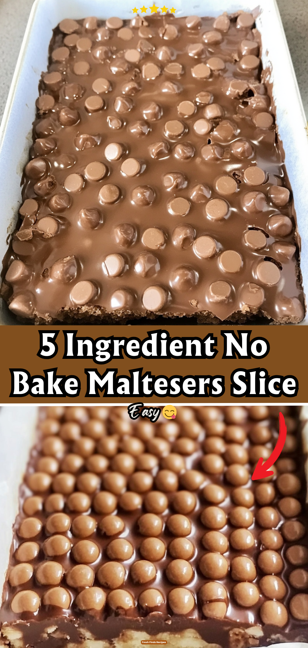 5 Ingredient No Bake Maltesers Slice
