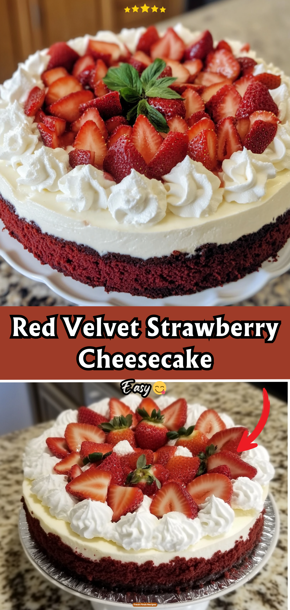 Red Velvet Strawberry Cheesecake