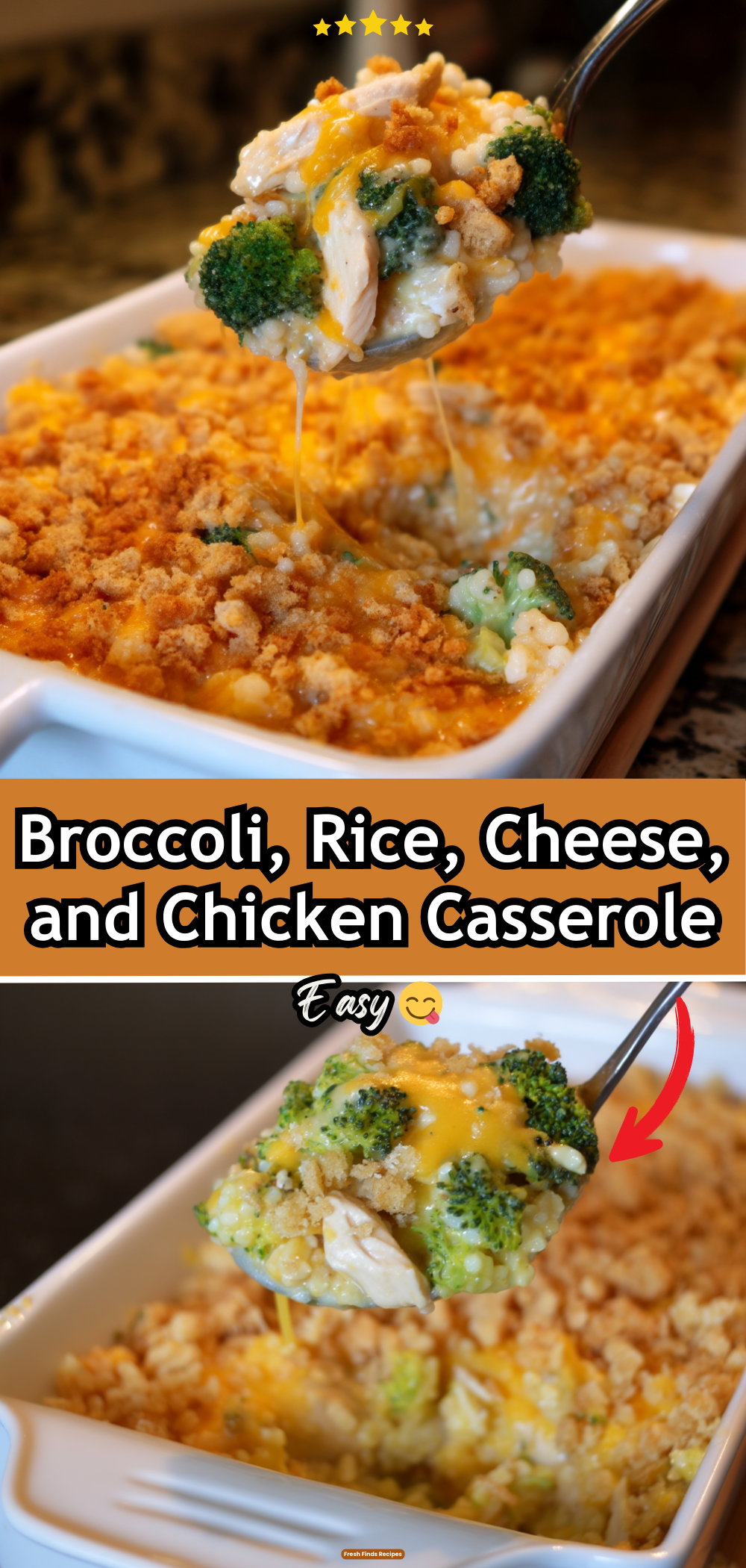 Broccoli, Rice, Cheese, and Chicken Casserole