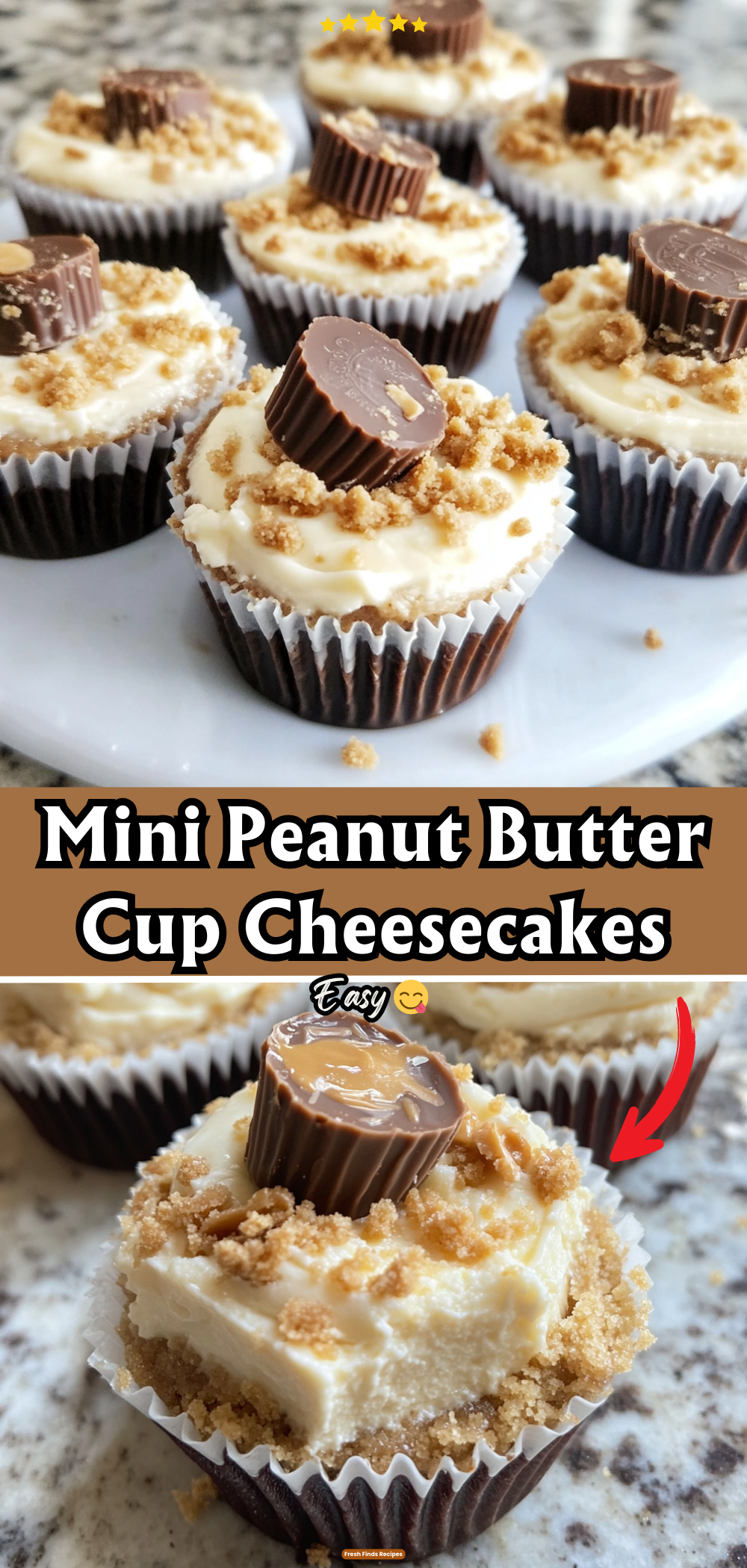 Mini Peanut Butter Cup Cheesecakes