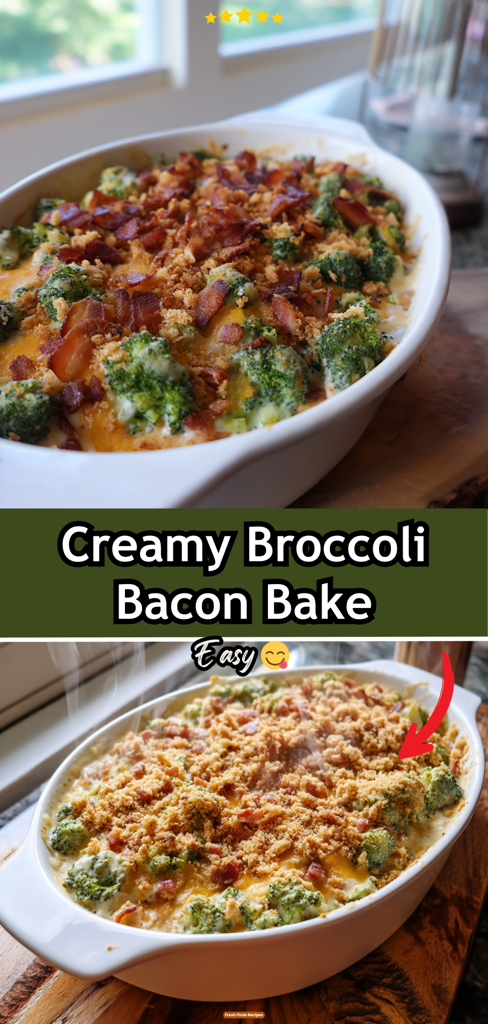 Creamy Broccoli Bacon Bake