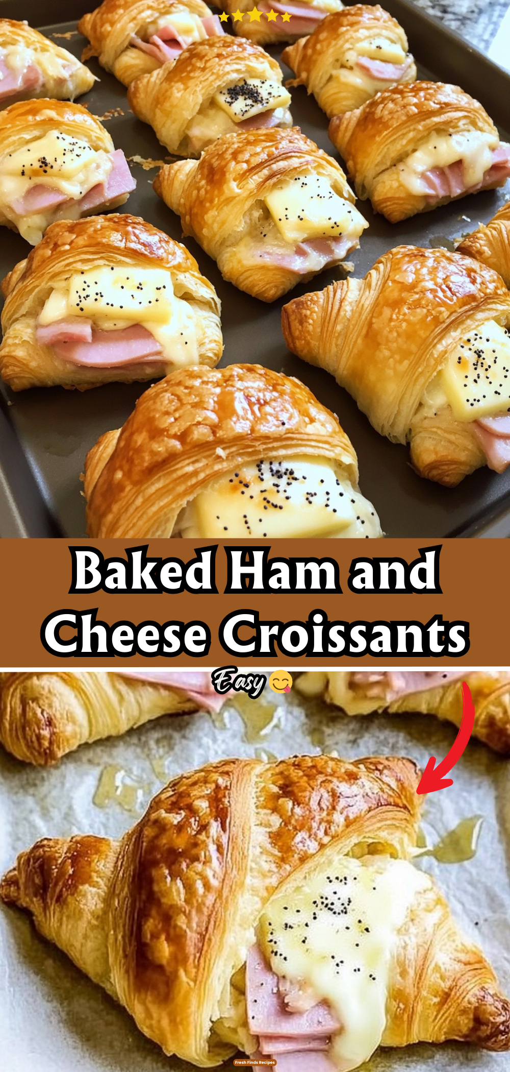 Baked Ham and Cheese Croissants