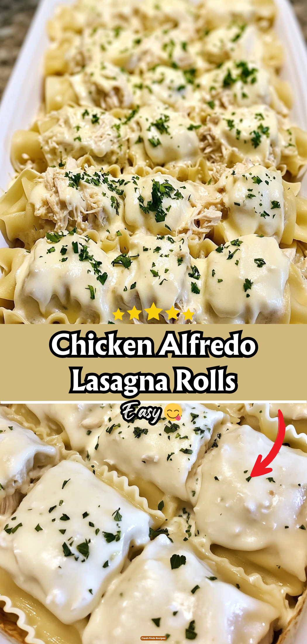 Chicken Alfredo Lasagna Rolls