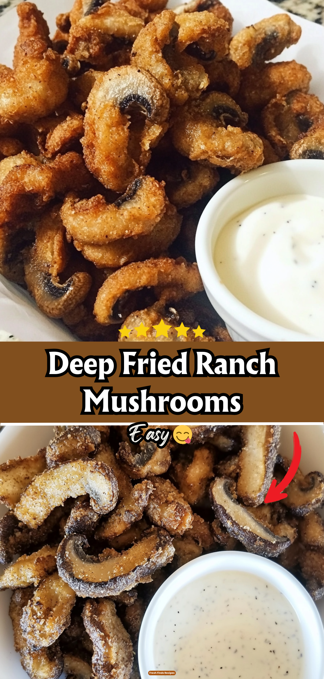 Deep Fried Ranch Mushrooms