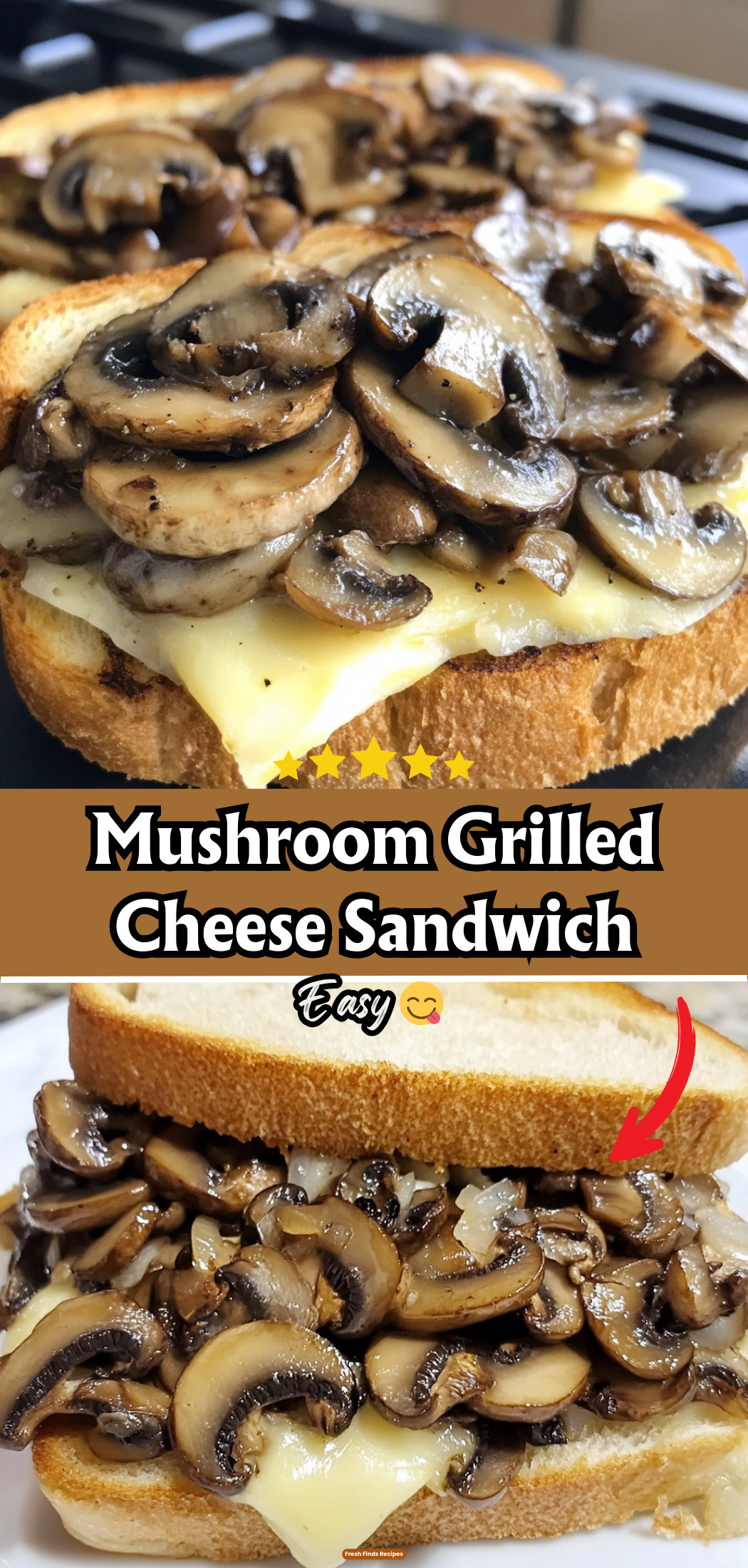 Mushroom Grilled Cheese Sandwich