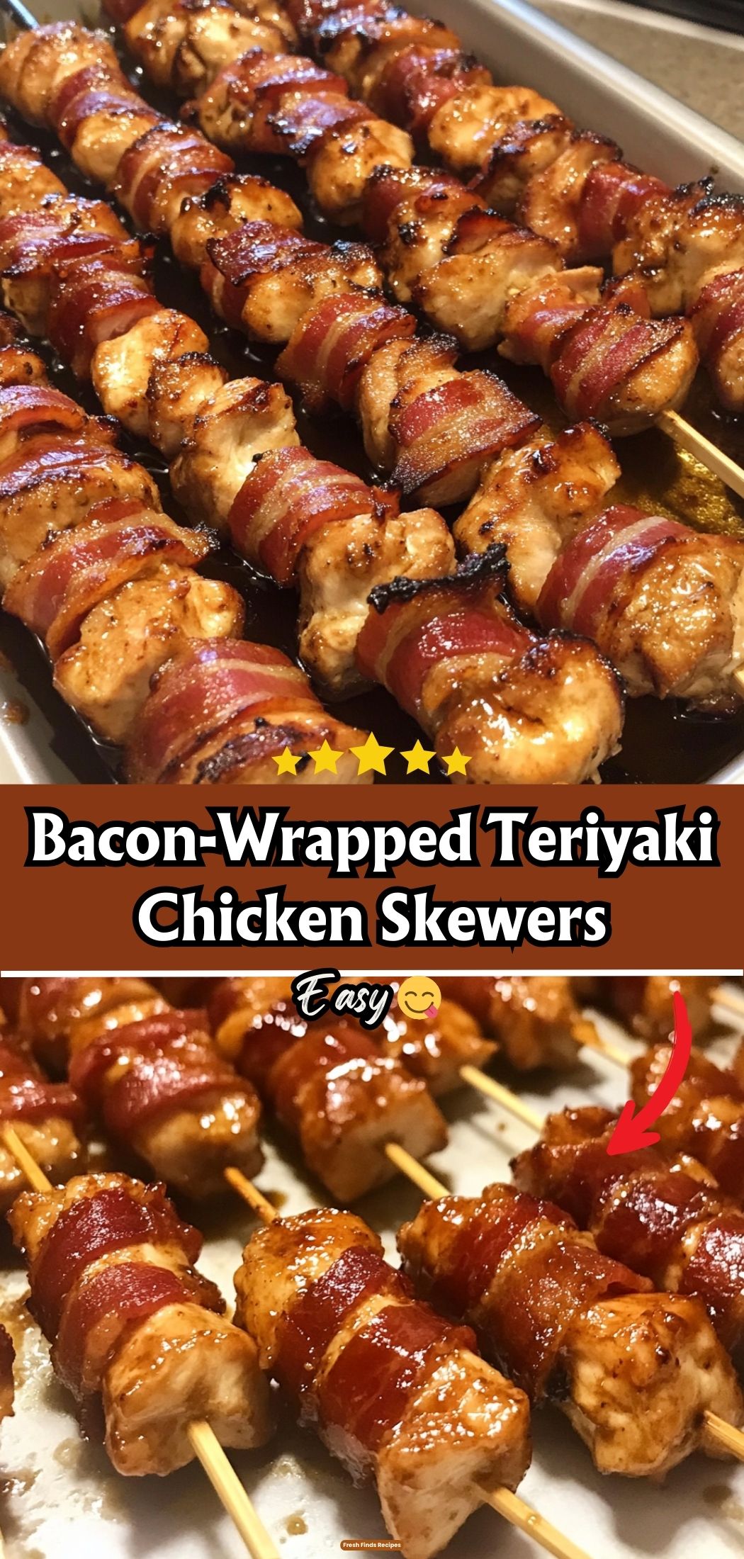 Bacon-Wrapped Teriyaki Chicken Skewers