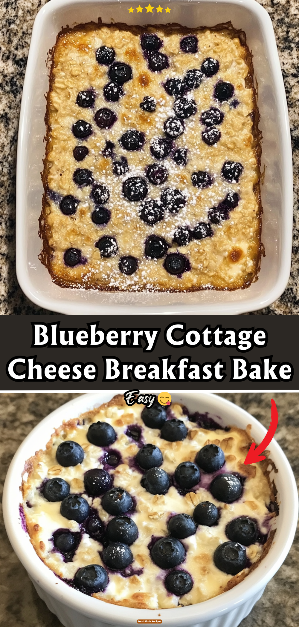 Blueberry Cottage Cheese Breakfast Bake