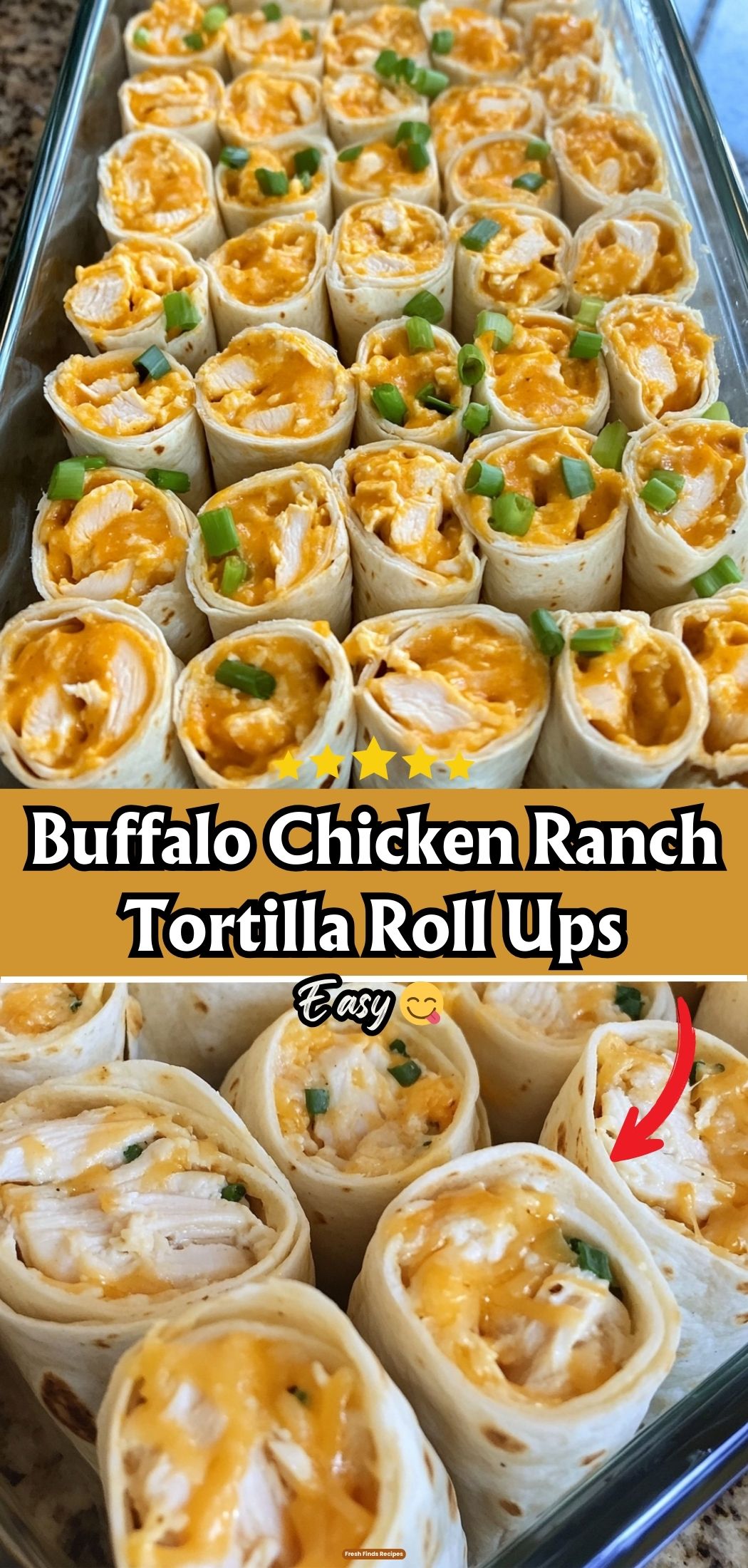 Buffalo Chicken Ranch Tortilla Roll Ups