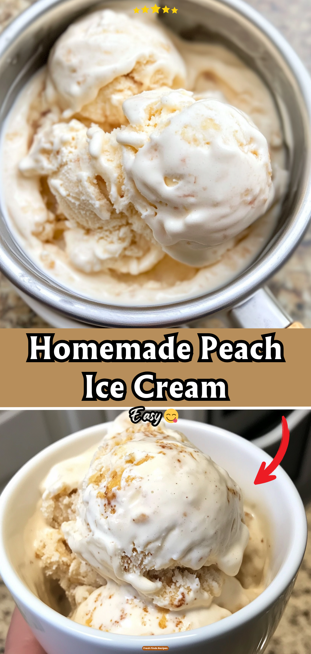 Homemade Peach Ice Cream