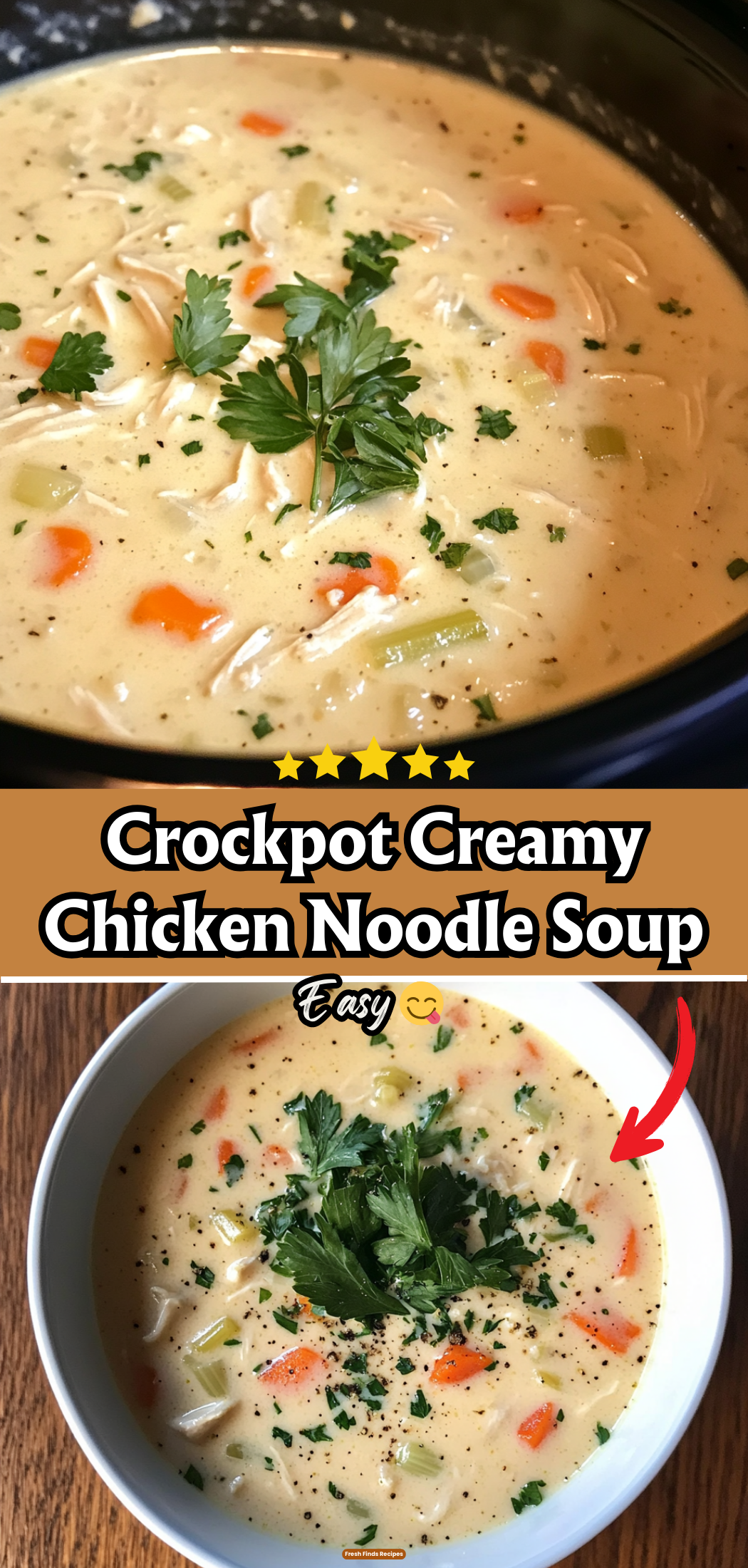 Crockpot Creamy Chicken Noodle Soup