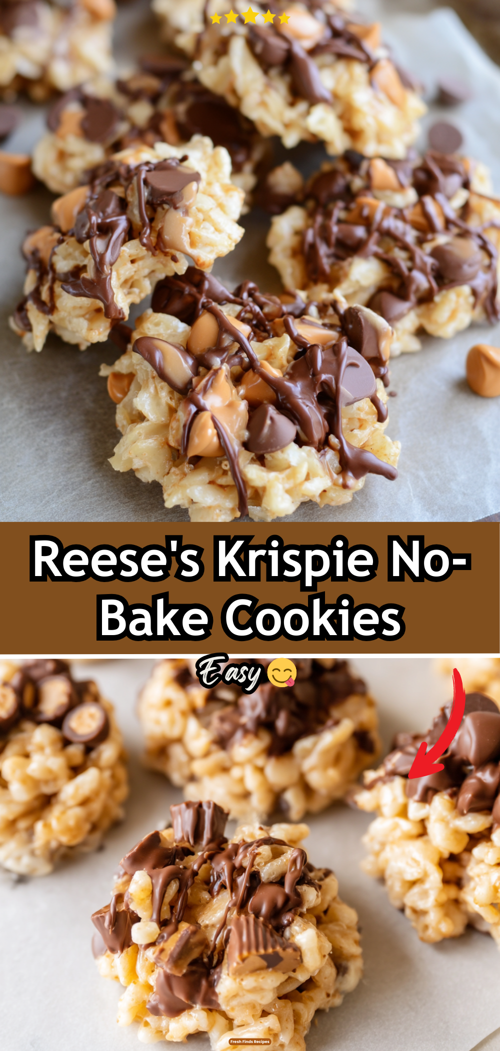 Reese\'s Krispie No-Bake Cookies