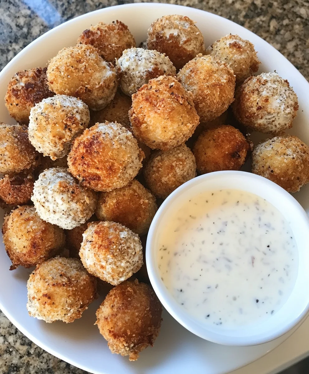 Deep Fried Ranch Mushrooms