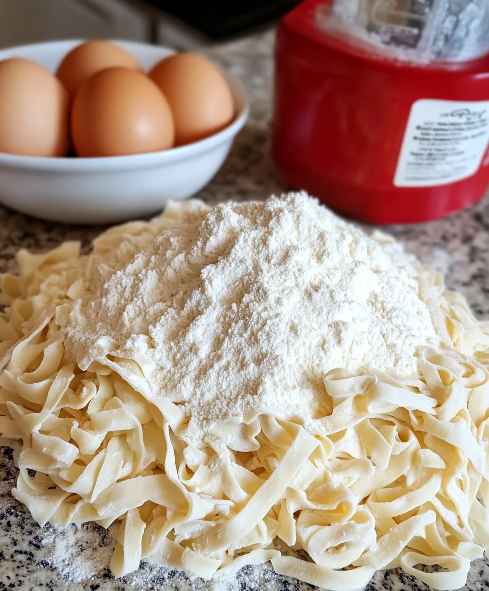 3 Ingredients Homemade Egg Noodles