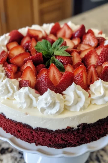 Red Velvet Strawberry Cheesecake