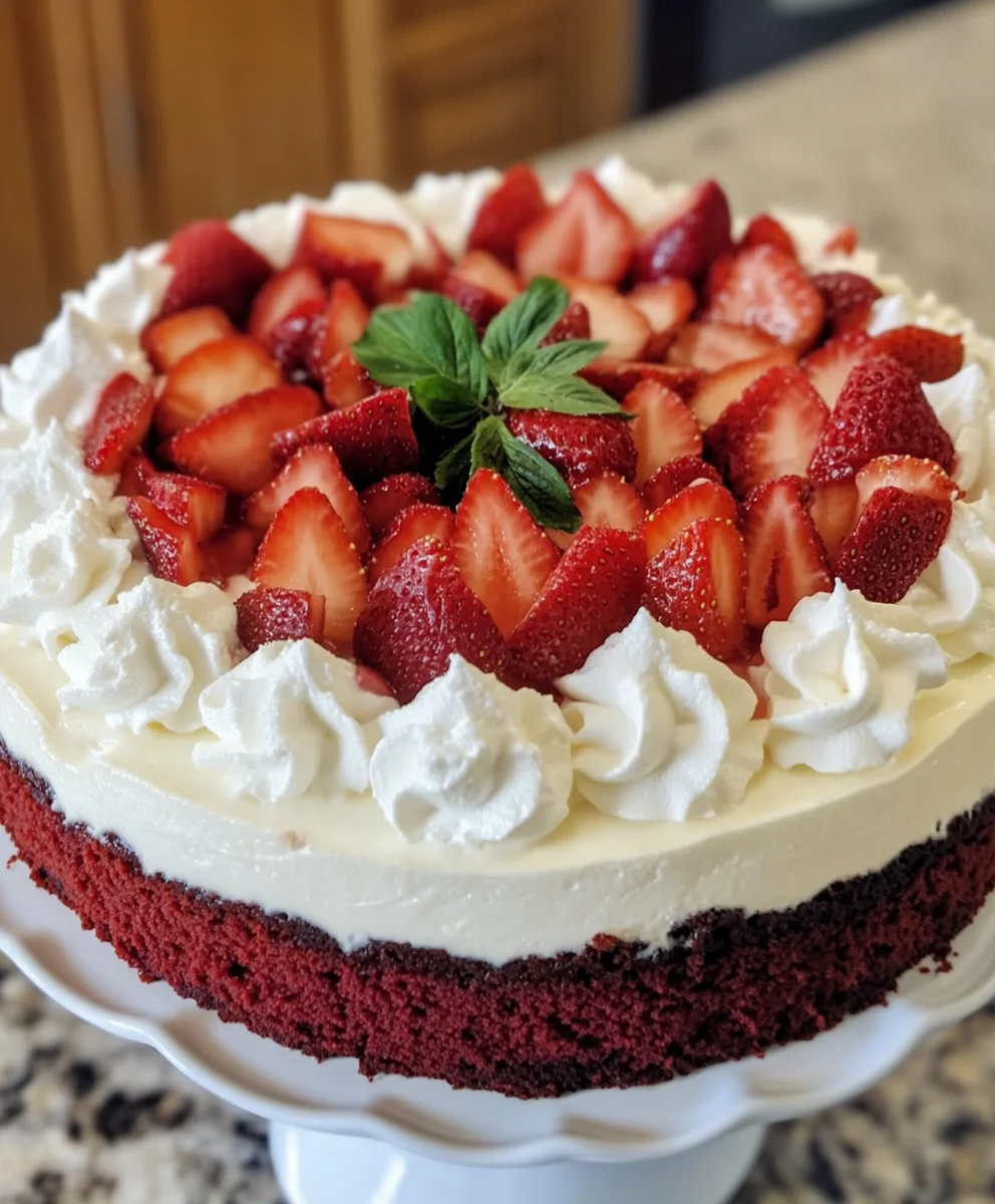 Red Velvet Strawberry Cheesecake