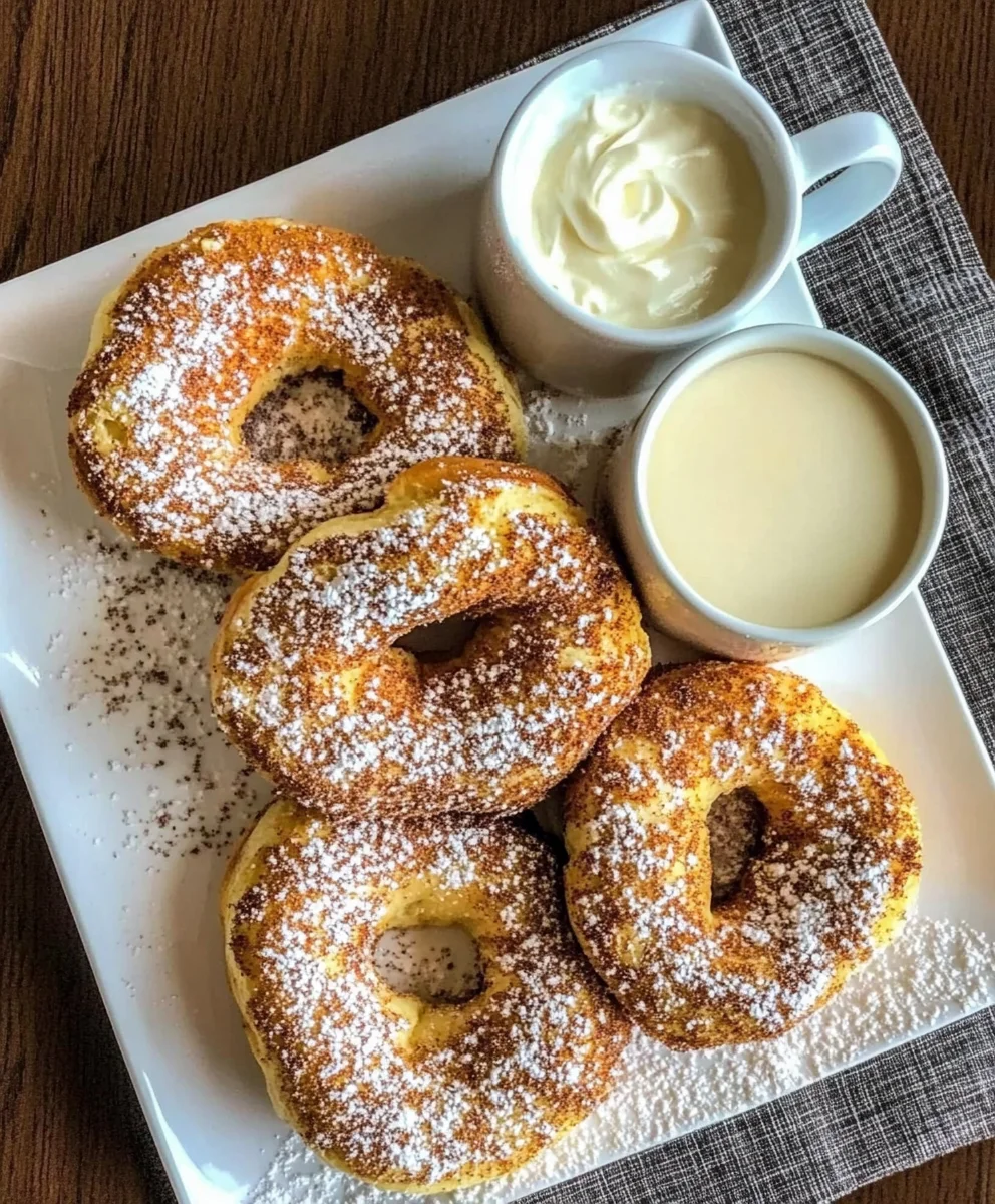 Cinnamon Roll Style French Toast Bagels