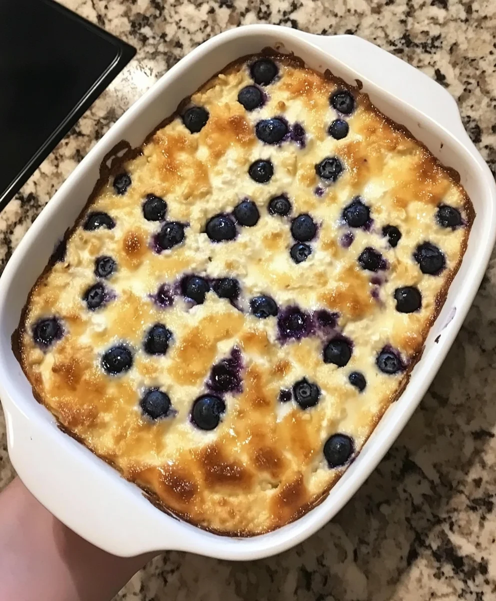 Blueberry Cottage Cheese Breakfast Bake