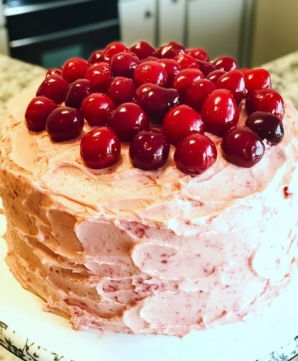 Cherry Layer Cake with Cherry Cream Cheese Frosting