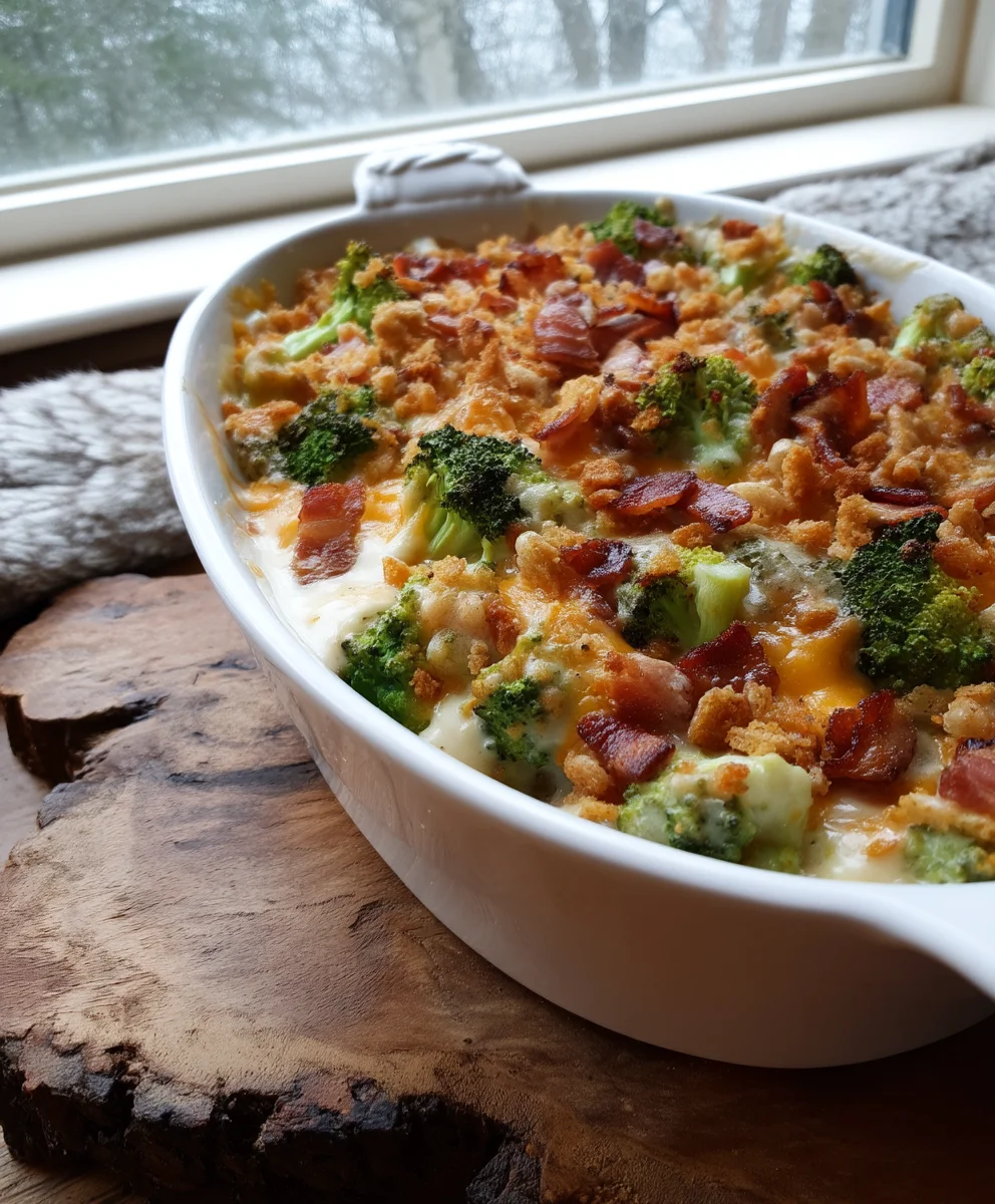 Creamy Broccoli Bacon Bake