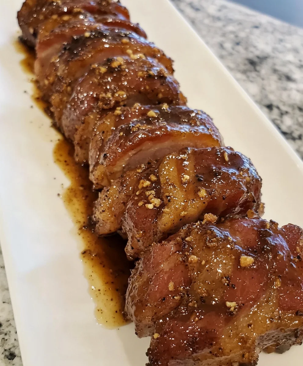 Brown Sugar Bacon Wrapped Pork Tenderloin