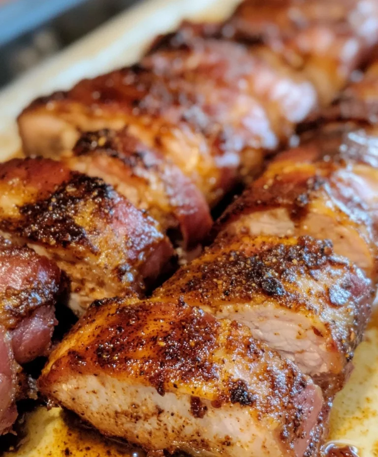 Brown Sugar Bacon Wrapped Pork Tenderloin