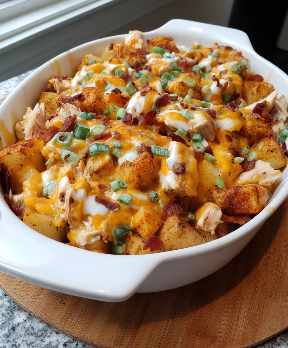 Chicken Bacon Ranch Potato Bake