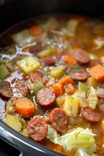 Polish Sausage and Cabbage Soup Crock Pot