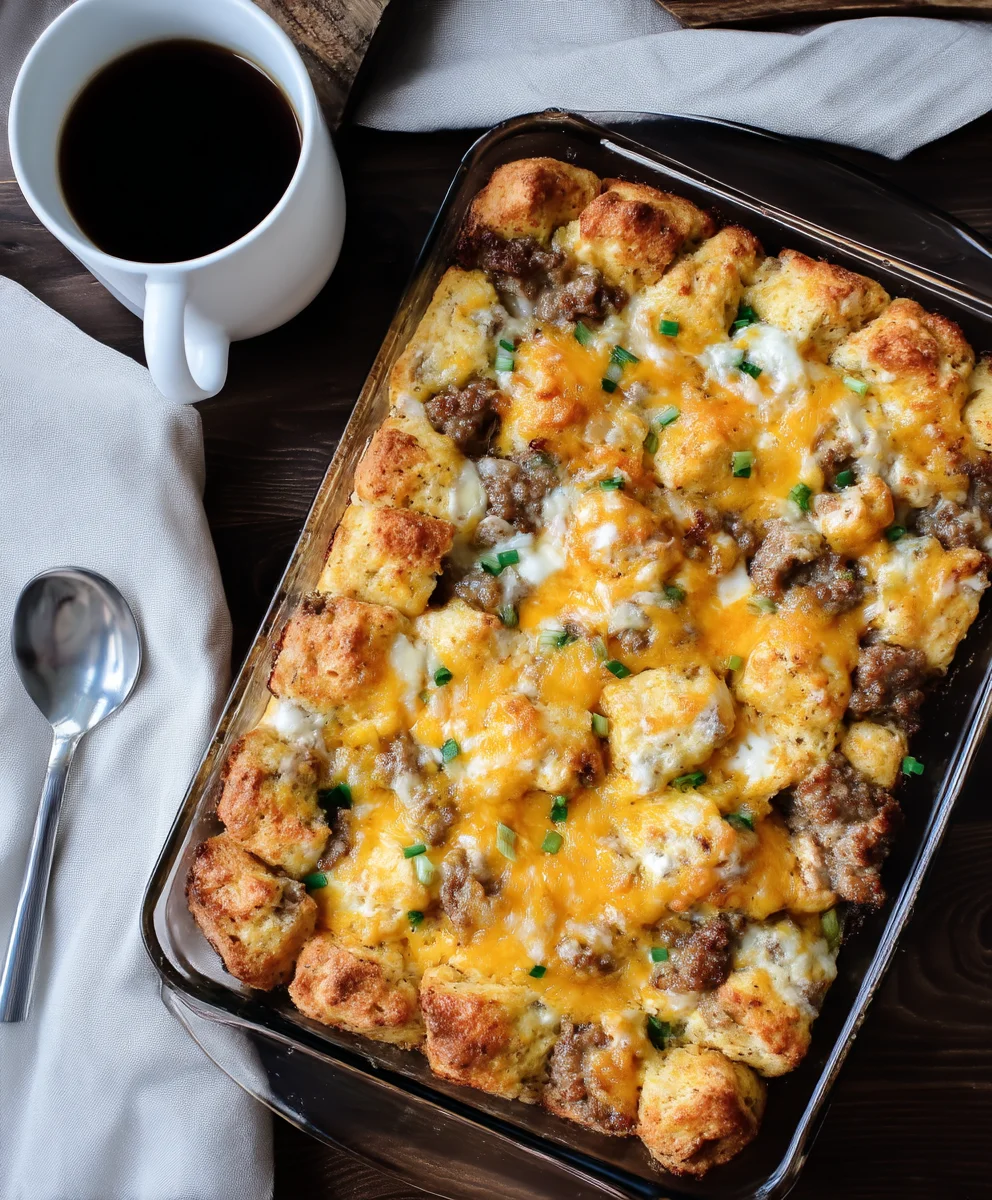 Sausage, Egg and Biscuits Casserole