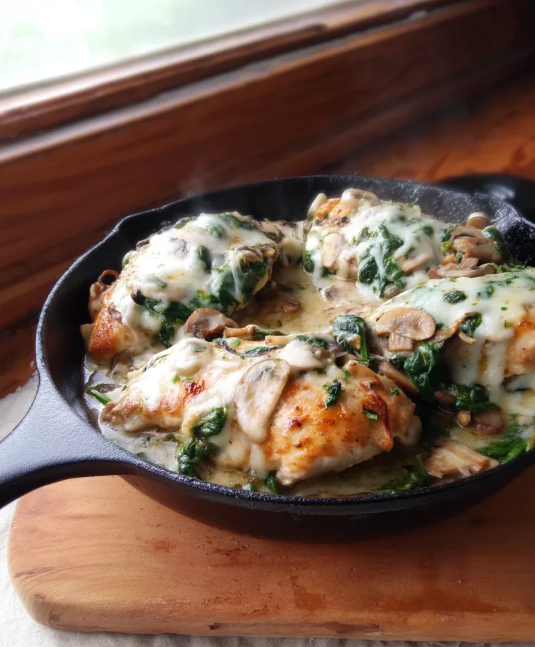 Spinach and Mushroom Smothered Chicken