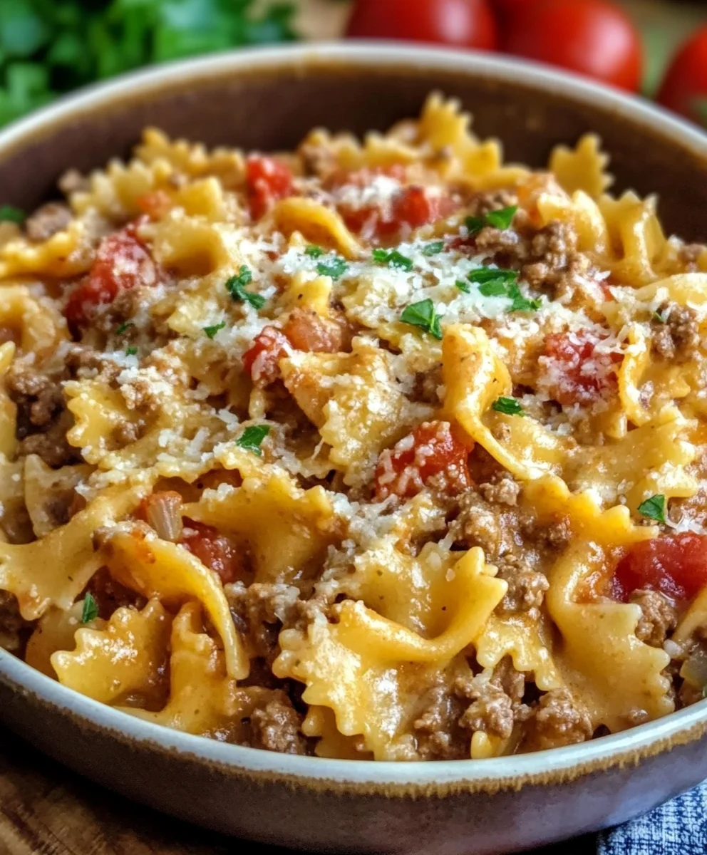 One-Pot Creamy Beef and Garlic Butter Pasta
