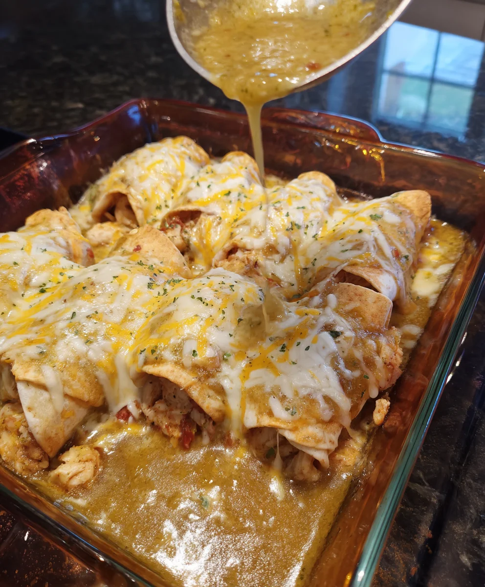 Smothered Baked Chicken Burritos