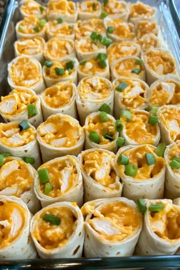 Buffalo Chicken Ranch Tortilla Roll Ups