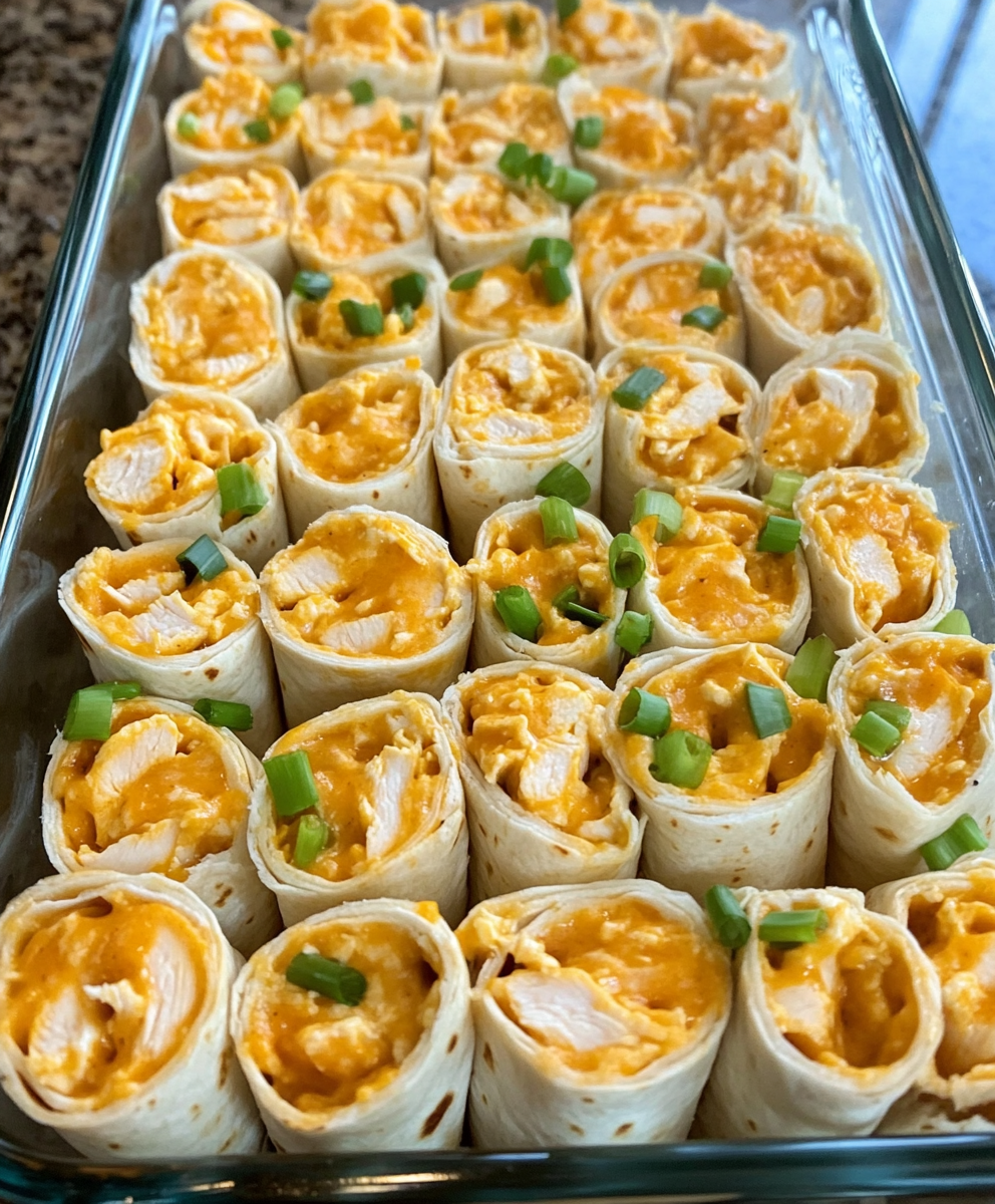Buffalo Chicken Ranch Tortilla Roll Ups