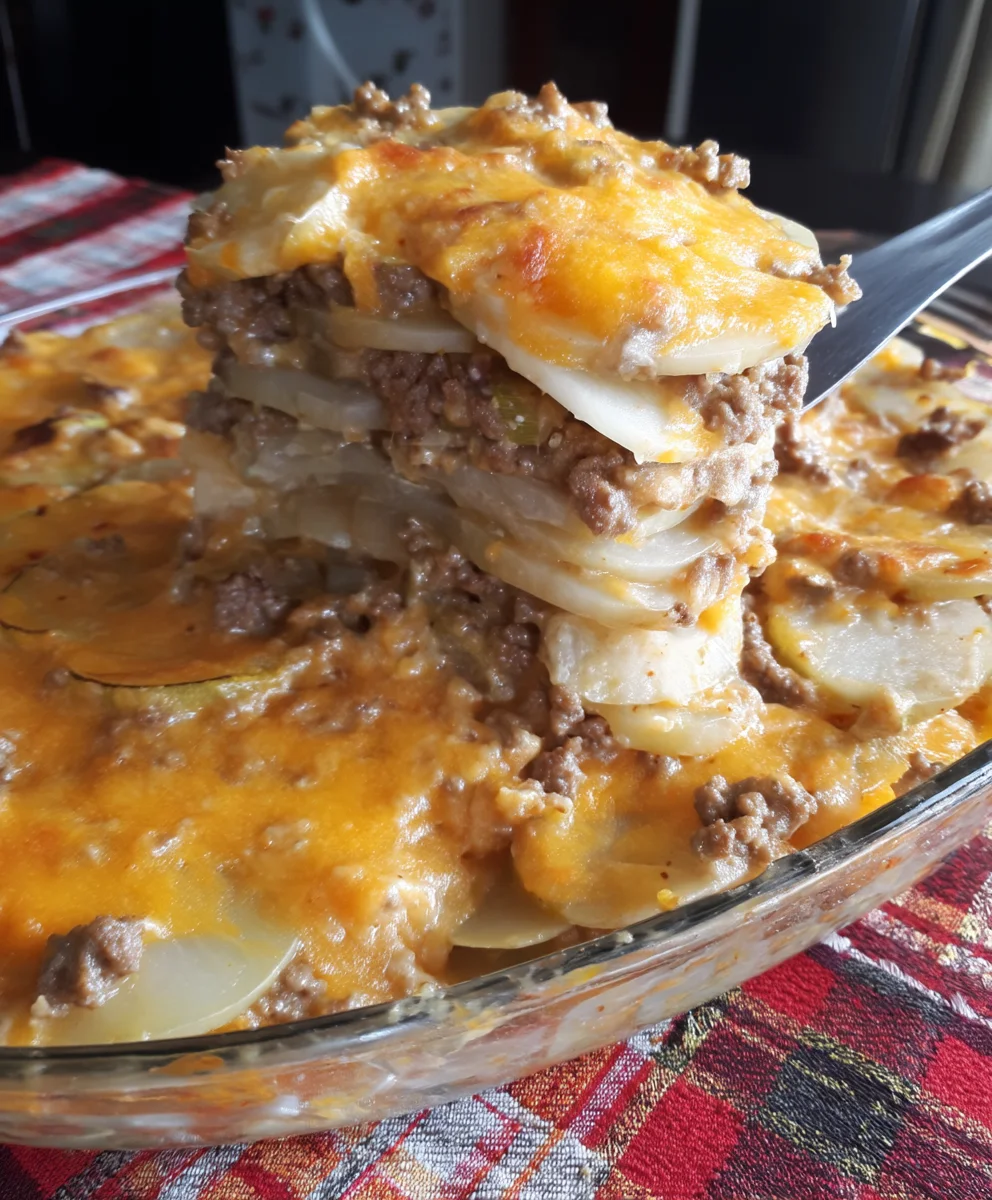 Hamburger Potato Cheese Casserole