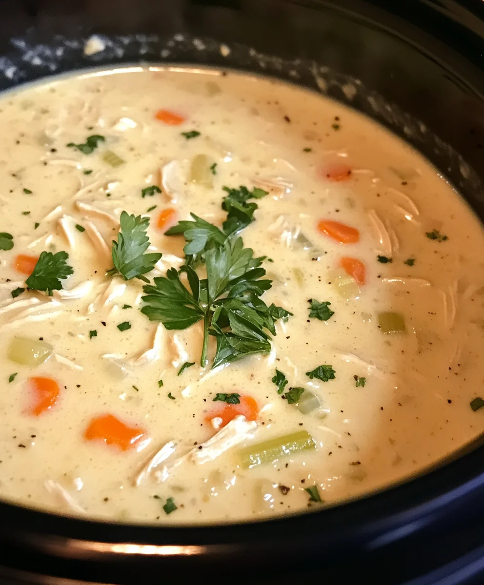 Crockpot Creamy Chicken Noodle Soup