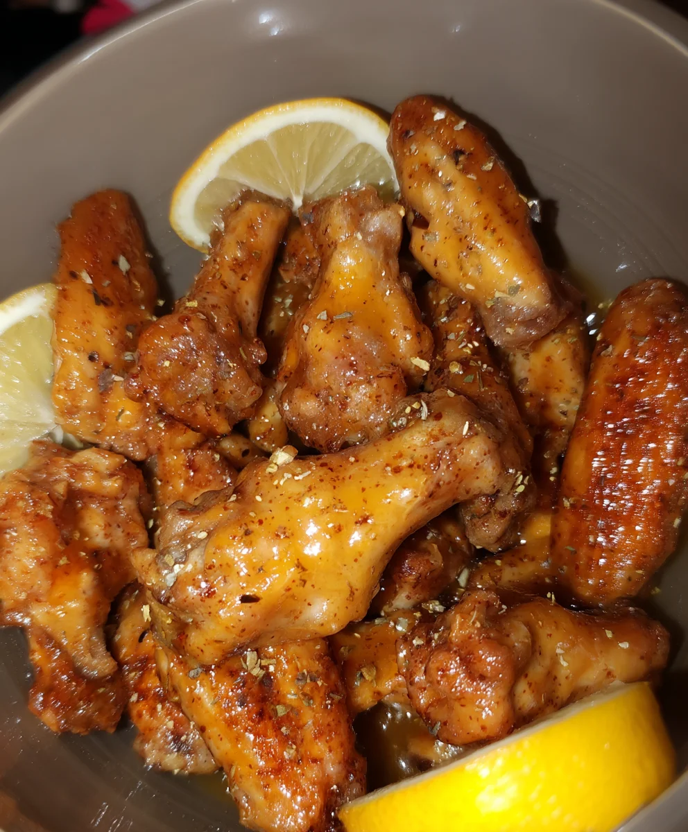Lemon Pepper Honey Chicken Wings