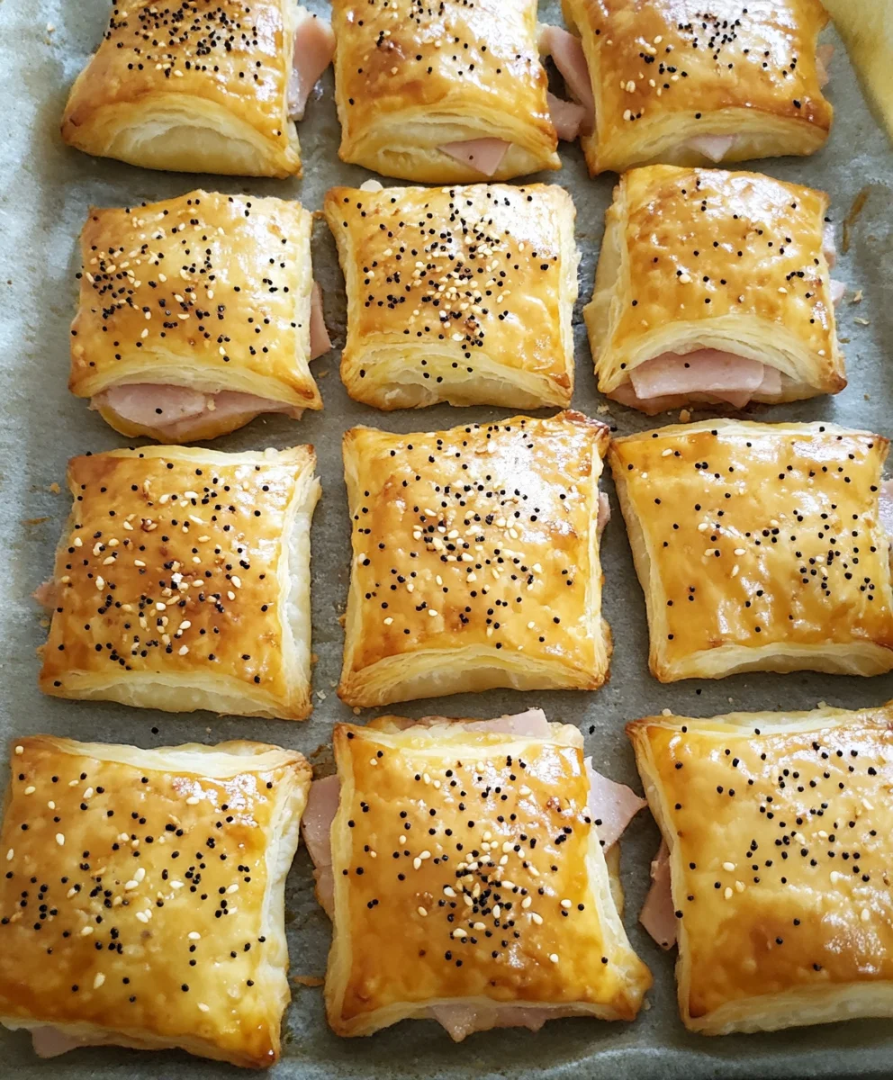 Ham and Cheese Puff Pastry Pockets