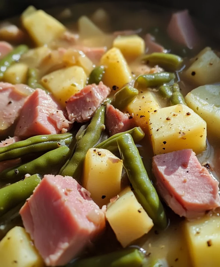 Crockpot Ham Green Beans and Potatoes