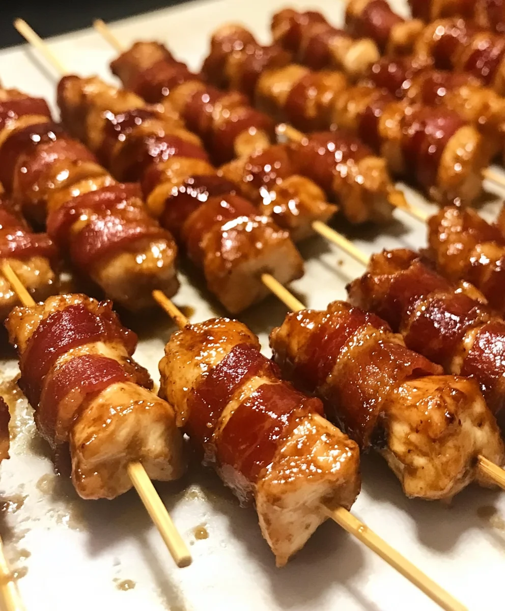 Bacon-Wrapped Teriyaki Chicken Skewers