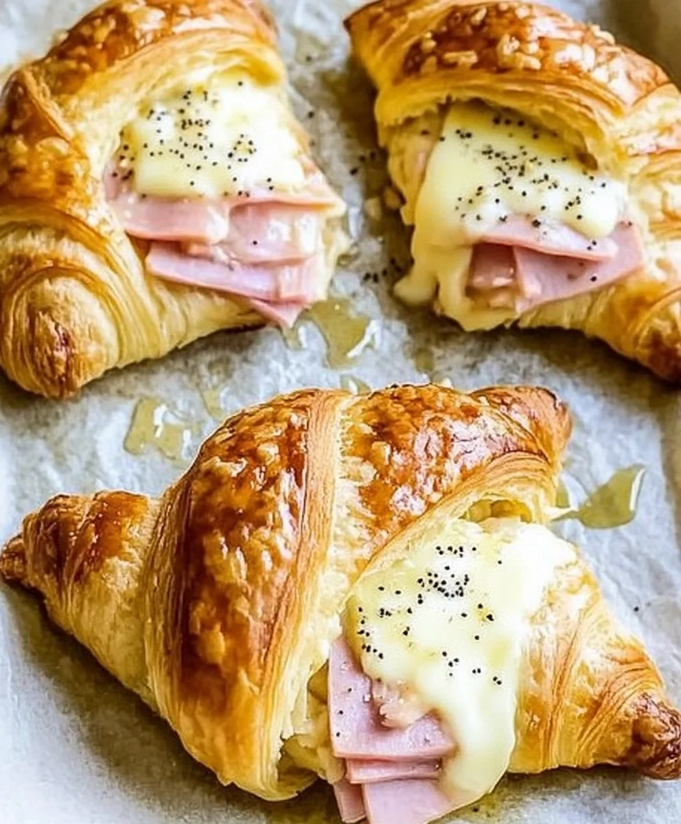 Baked Ham and Cheese Croissants