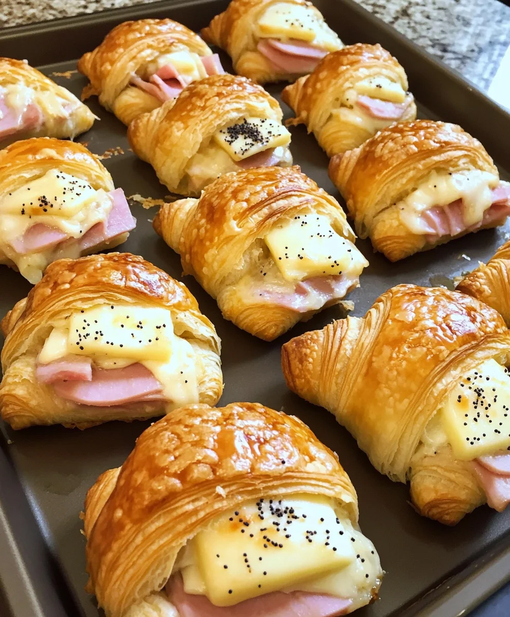Baked Ham and Cheese Croissants
