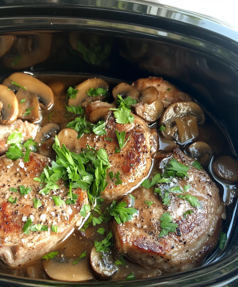 Crock Pot Pork Chops and Mushrooms
